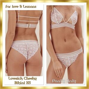 For Love & Lemons Lovesick Cheeky Panty Sheer & Rose embroidery XS stretch